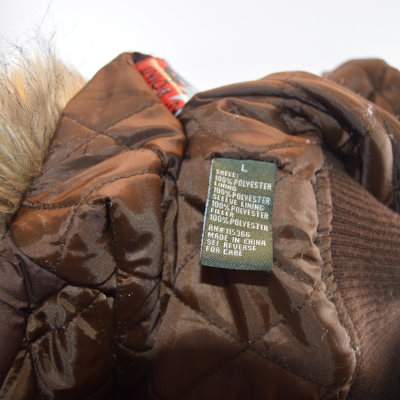 Freezin' Point Brown Puffer Coat w/ Fur Collar - Picture 7 of 7